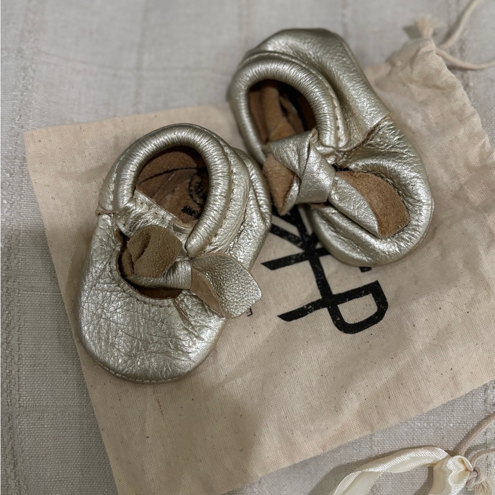 Freshly Picked Metallic Baby Moccasins